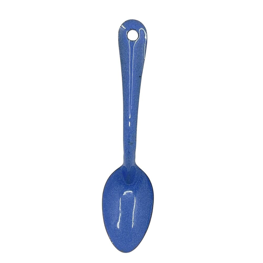 Vintage Robins Egg Blue Graniteware Spoon‎ Kitchen Serving Farmhouse Country